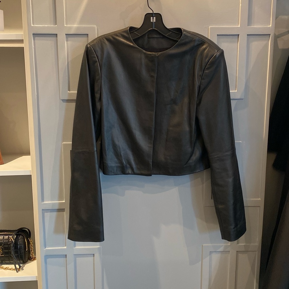Loulou studio cropped leather jacket
